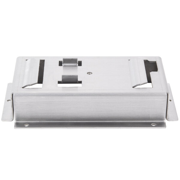 A stainless steel wall mount bracket for an Edlund FDW Series machine.