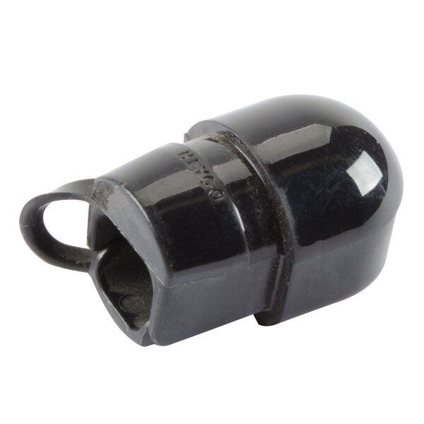 A black plastic Waring strain relief with a hole.