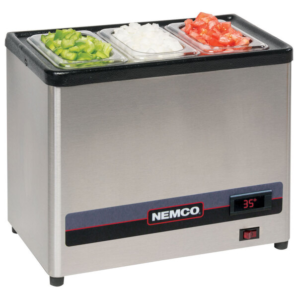 Nemco 90202 Countertop Cold Condiment Chiller with Two 1/6 Size Food