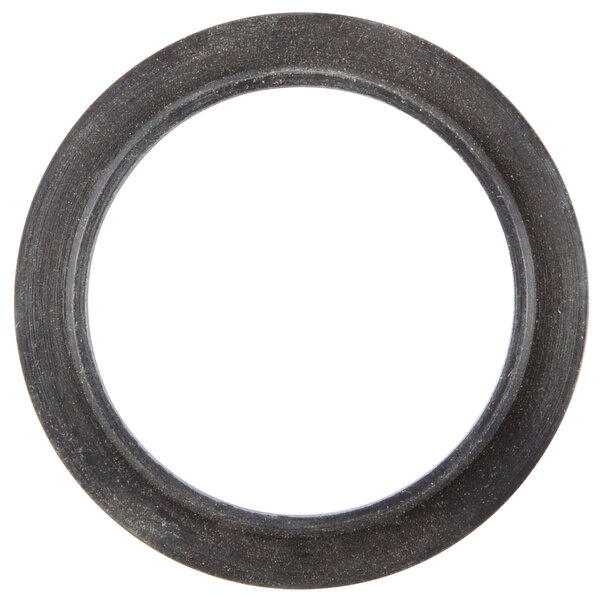A black rubber circle with a white background.
