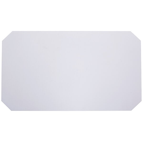 A clear PVC liner with rounded edges on a white surface