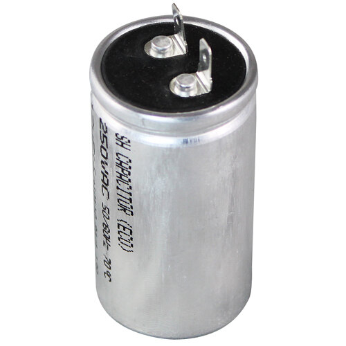 A close-up of a Waring motor start capacitor.