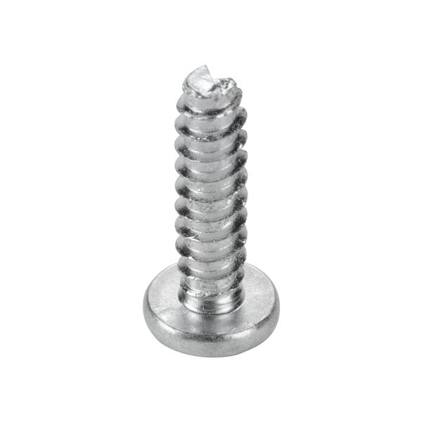 A close-up of a Waring screw with a metal head.