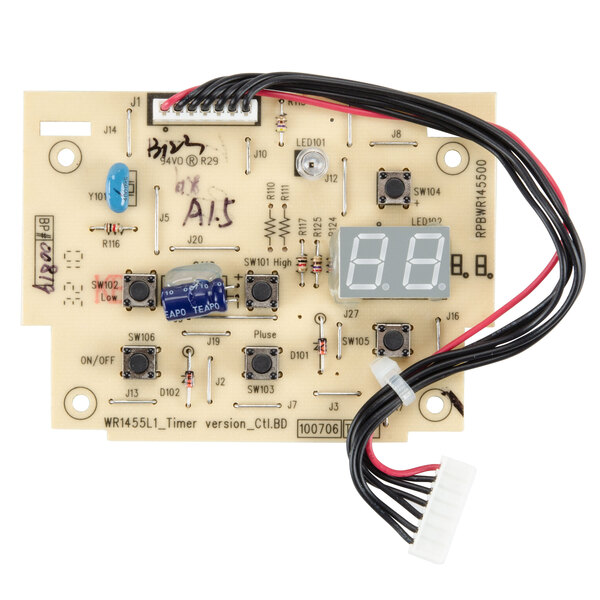 The Waring switch panel for MMB160 blenders with a circuit board and timer display.