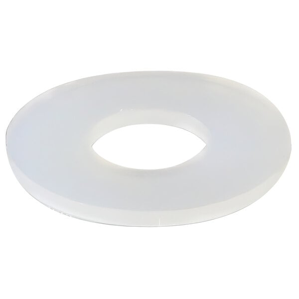 A white nylon circle with a hole in it.