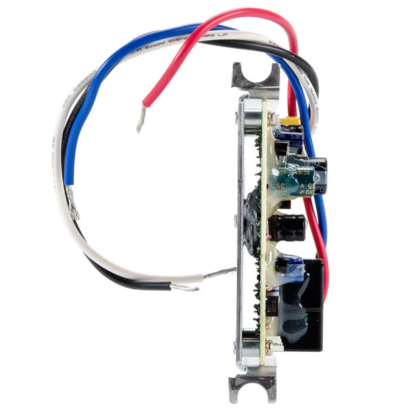 A close-up of a Waring blender main board with wires and a wire harness.