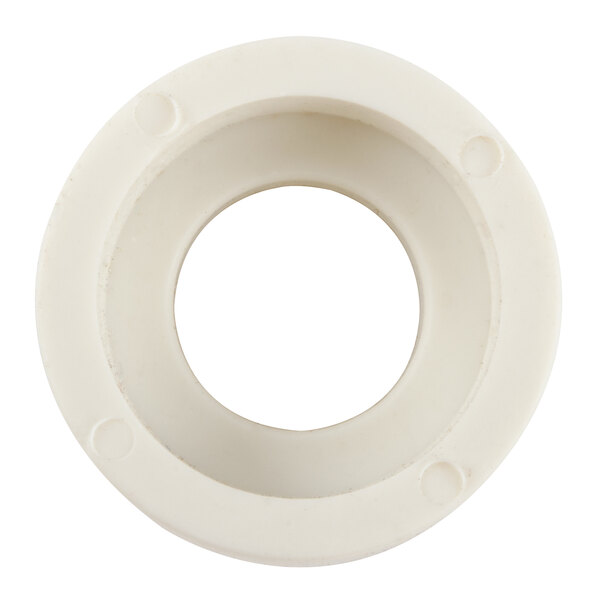 A white circular plastic housing seal.