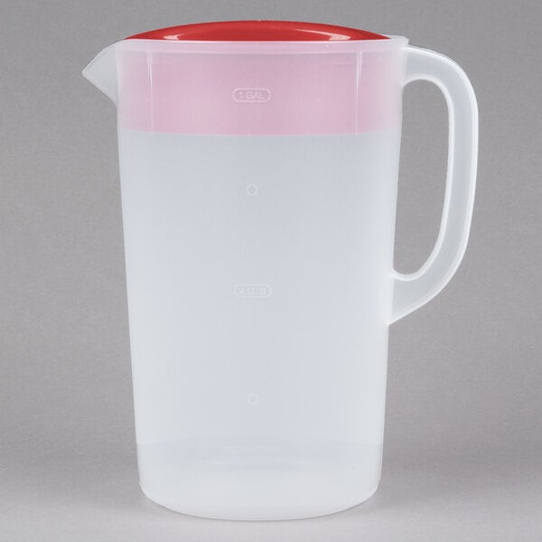New Pitcher Plastic Round 1 Gallon 4 Qt. Clear With Lid