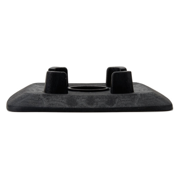A black square Waring jar pad with two holes.