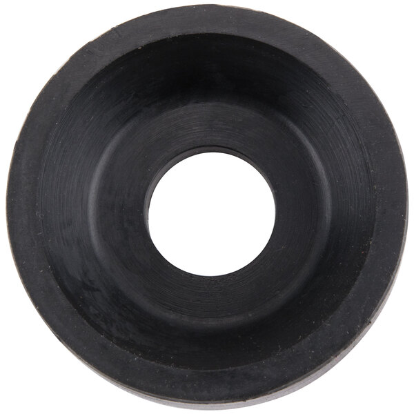 A black circle with a hole in the middle.