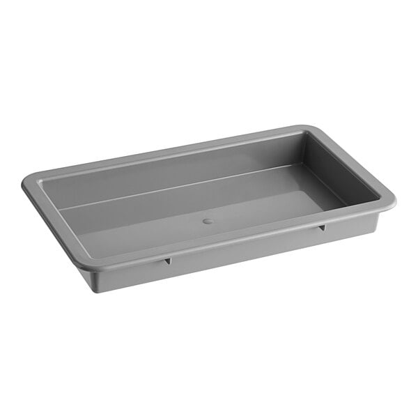 A grey rectangular plastic drip tray for a Bunn coffee stand.