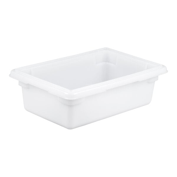 Rubbermaid® FG350900WHT White Polyethylene Food Storage Box - 18" x 12" x 6"