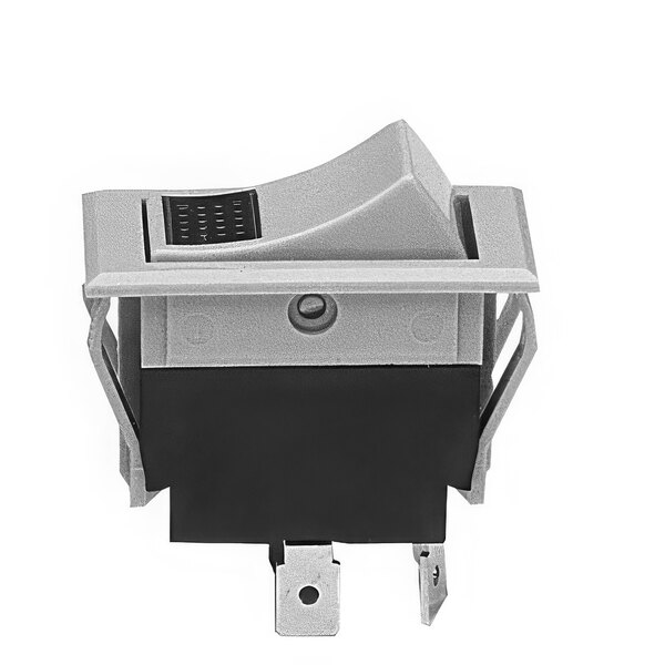 A grey and black Waring Micro Switch with a grey cover.