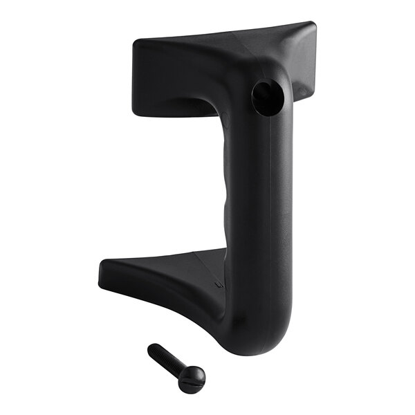 A black plastic Bunn funnel handle kit with a screw.