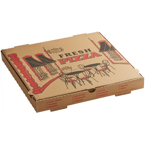 Premium Quality 10 INCH PIZZA BOX Take Away Fast Food Brown Printed Colour x 200 