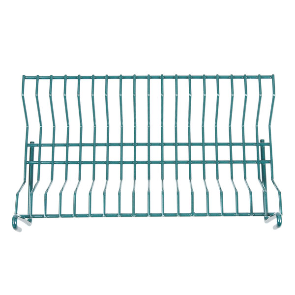 A green metal rack.