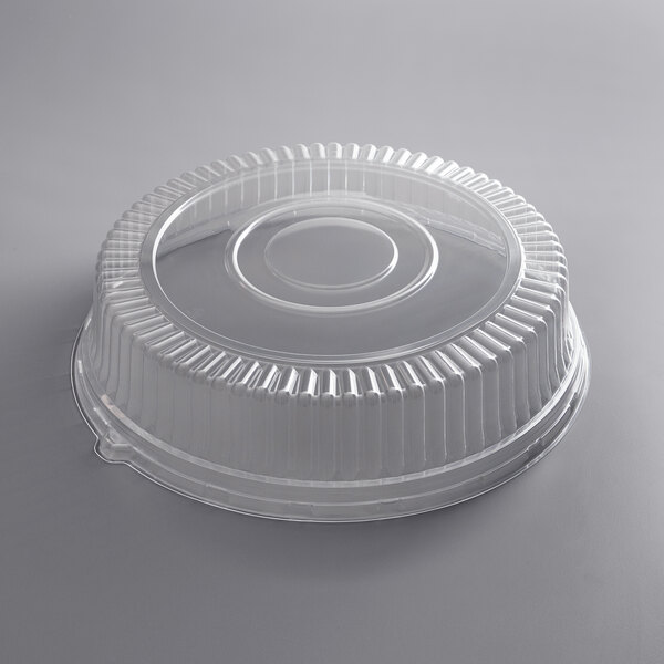 9 inch Crystal Looking Flat Party Tray with Lid 