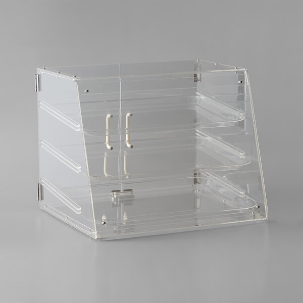 NEW 3 Tray Bakery Display Case with Rear Doors Countertop 21 x 17 3/4 x 16 1/2 