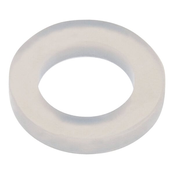 A white circular rubber seal with a hole in it.