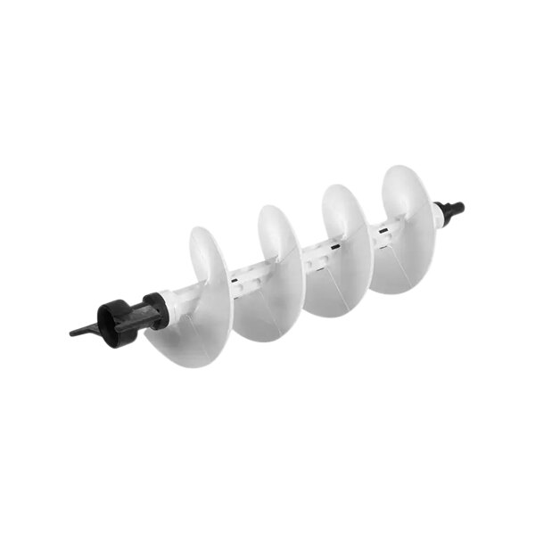 A white plastic inner auger for a slushy machine.