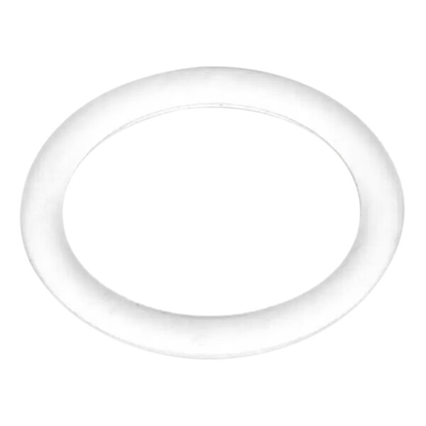 A white circle with a black border.