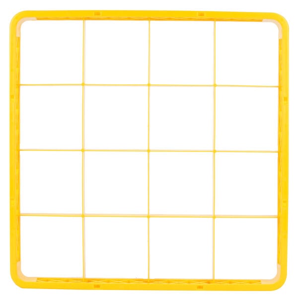 A yellow square frame with grids on a white background.