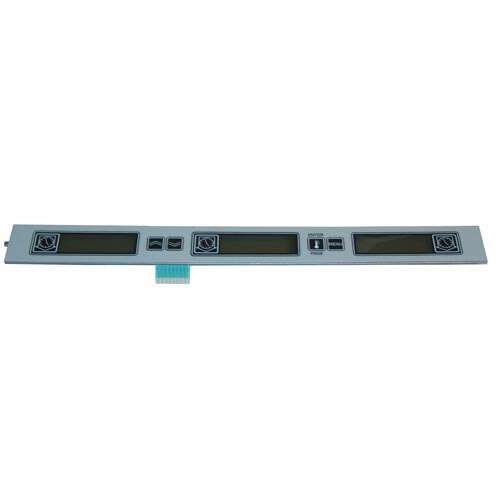 A white rectangular membrane switch for Bunn coffee brewers with black buttons.