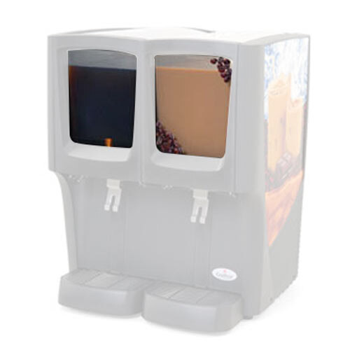 The white rectangular bowl for a Grindmaster Cecilware cold beverage dispenser with two compartments.