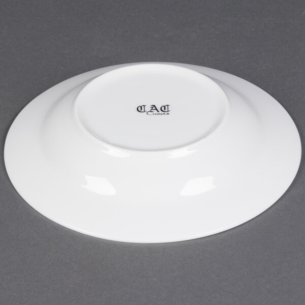 A white CAC soup bowl with black text that reads "Majesty"