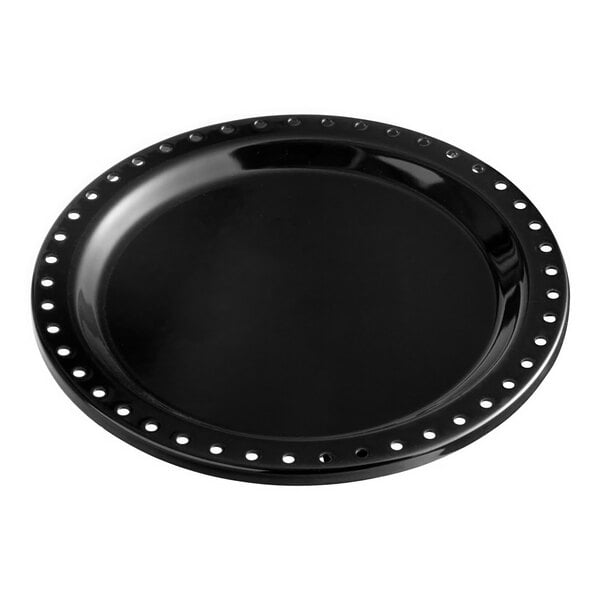 A black Bunn warmer dish with holes.