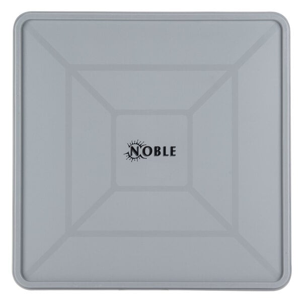A square grey cover with black text that reads "Noble Products"