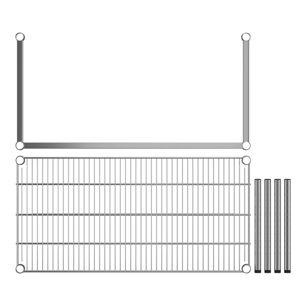 A Regency chrome wire dunnage rack with rectangular wire frame and metal support bars.