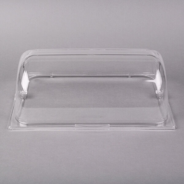 A clear polycarbonate cover on a polyweave basket.
