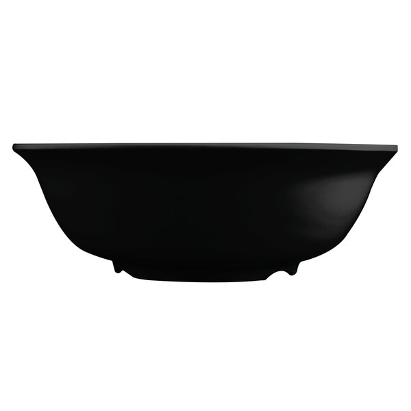 A black bowl with a white background.