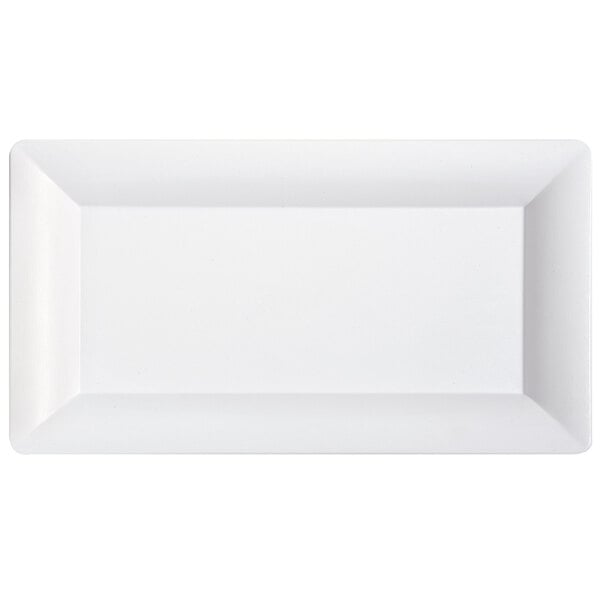 A white rectangular tray with a white border.