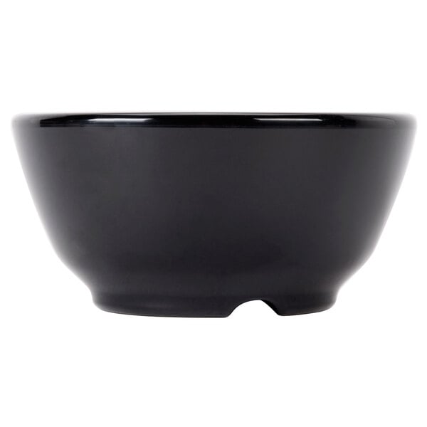 A black GET Elegance melamine bowl.