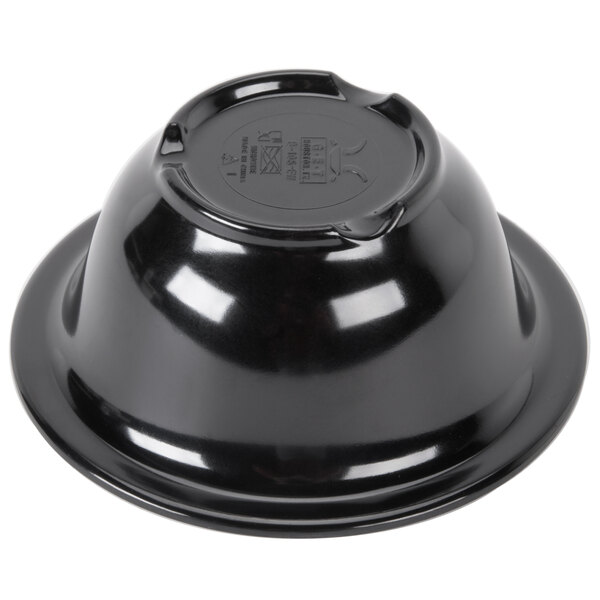 A case of 24 black textured melamine bowls.