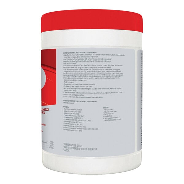 WipesPlus 7" x 9" 100-Count No-Rinse Food Contact Surface Sanitizing Wipes - 12/Case