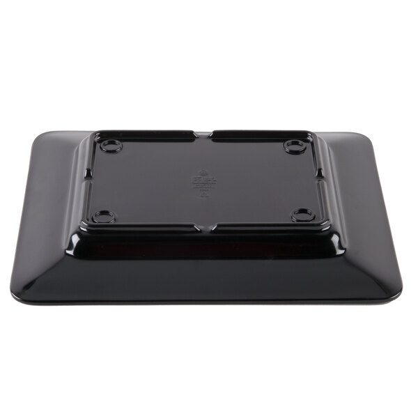 A black rectangular GET Milano melamine plate.