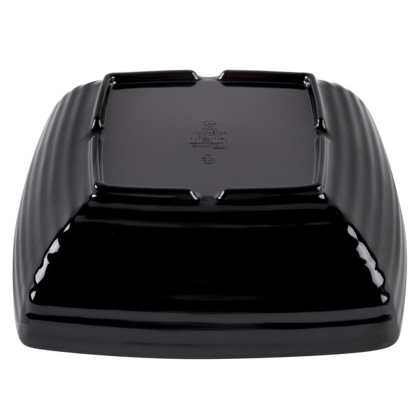 A black square GET Milano melamine bowl.