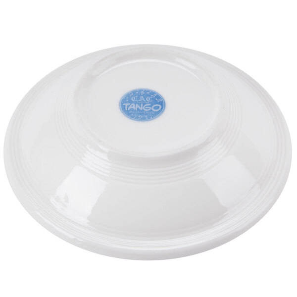 A white bowl with a blue label that reads "CAC TGO-11 Tango"