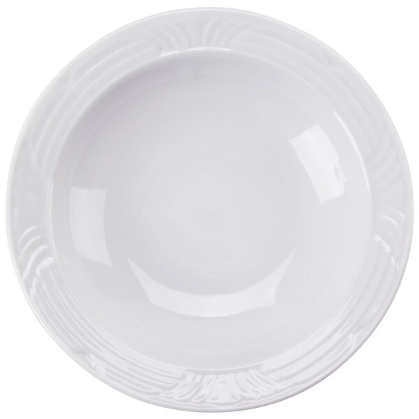 A CAC porcelain fruit bowl with an embossed rim.