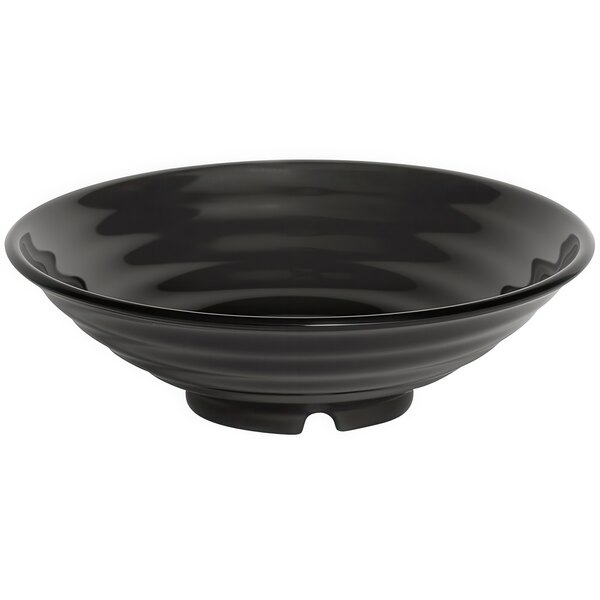 A black GET Milano round bowl with a curved rim.
