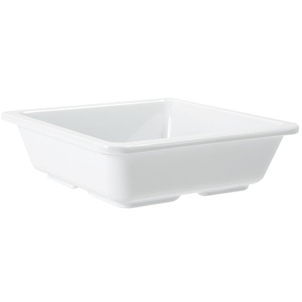 A white square GET Milano melamine bowl.
