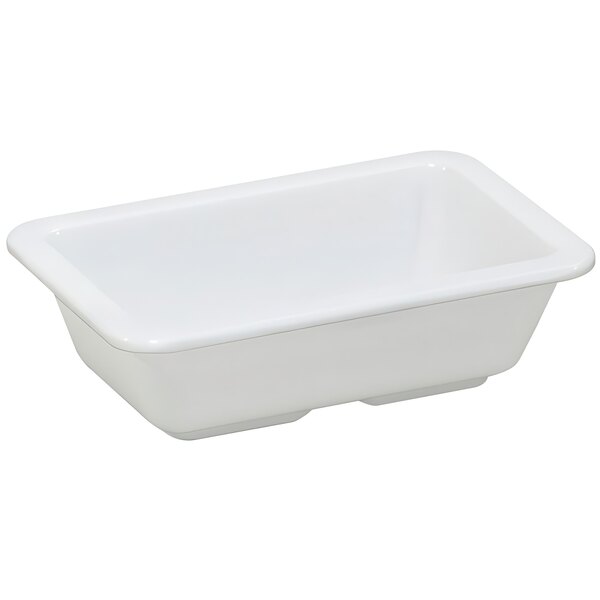 A white rectangular GET Milano side dish container with a lid.