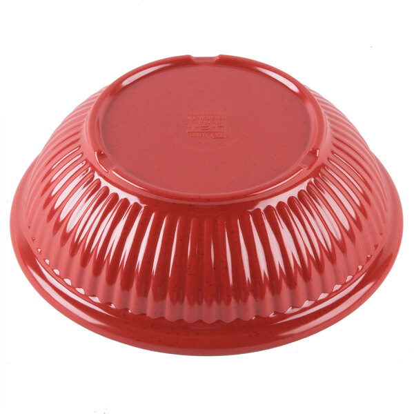 A case of 12 red GET Geneva melamine bowls.