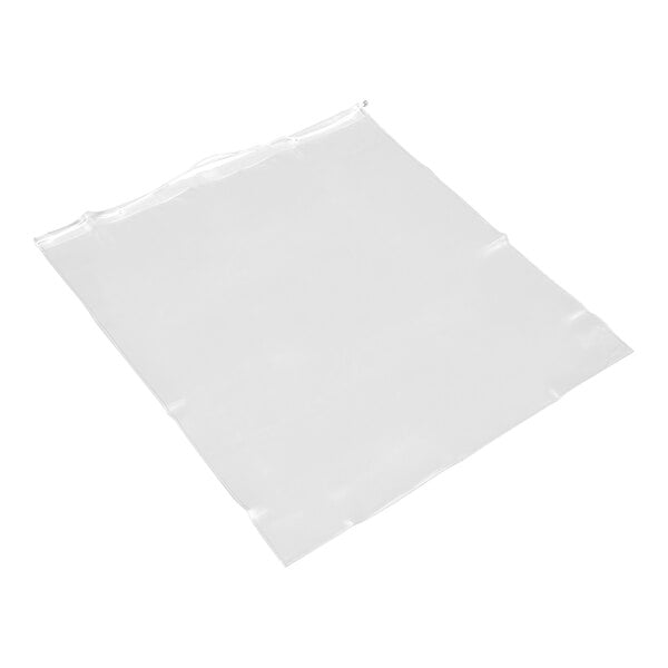A white plastic bag for a stainless steel trash can liner.