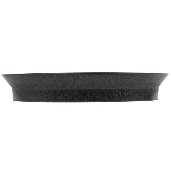 A black oval deli server.