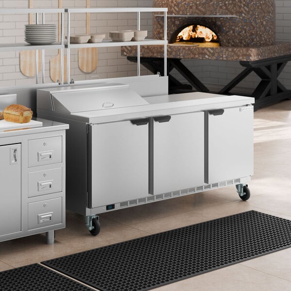 Beverage-Air SPE72HC-08 Elite Series 72" 3 Door Refrigerated Sandwich Prep Table