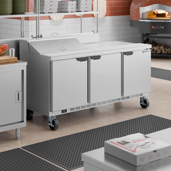 Beverage-Air SPE72HC-08 Elite Series 72" 3 Door Refrigerated Sandwich Prep Table